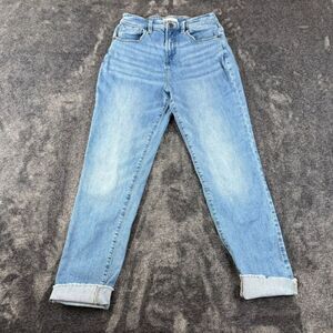 Carve Designs Cuffed Raw Hem Blue Denim Jeans Stretch Women's 4 Organic Cotton